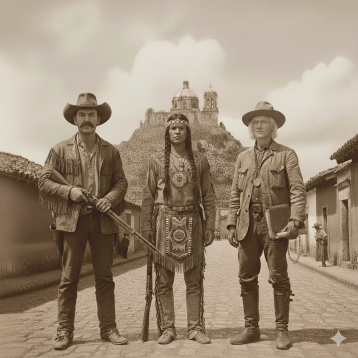 Atlan, Winnetou, Old Shatterhand at Cholula Fall 1866.klein.png